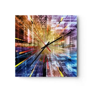 Ceas de perete - Ceas pe sticlă - Coridor luminos - 30x30 cm