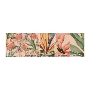 Mostră tapet autocolant Deluxe Sticker - Balet floral roz - Pasăre, Flamingo, Junglă - 100x30 cm