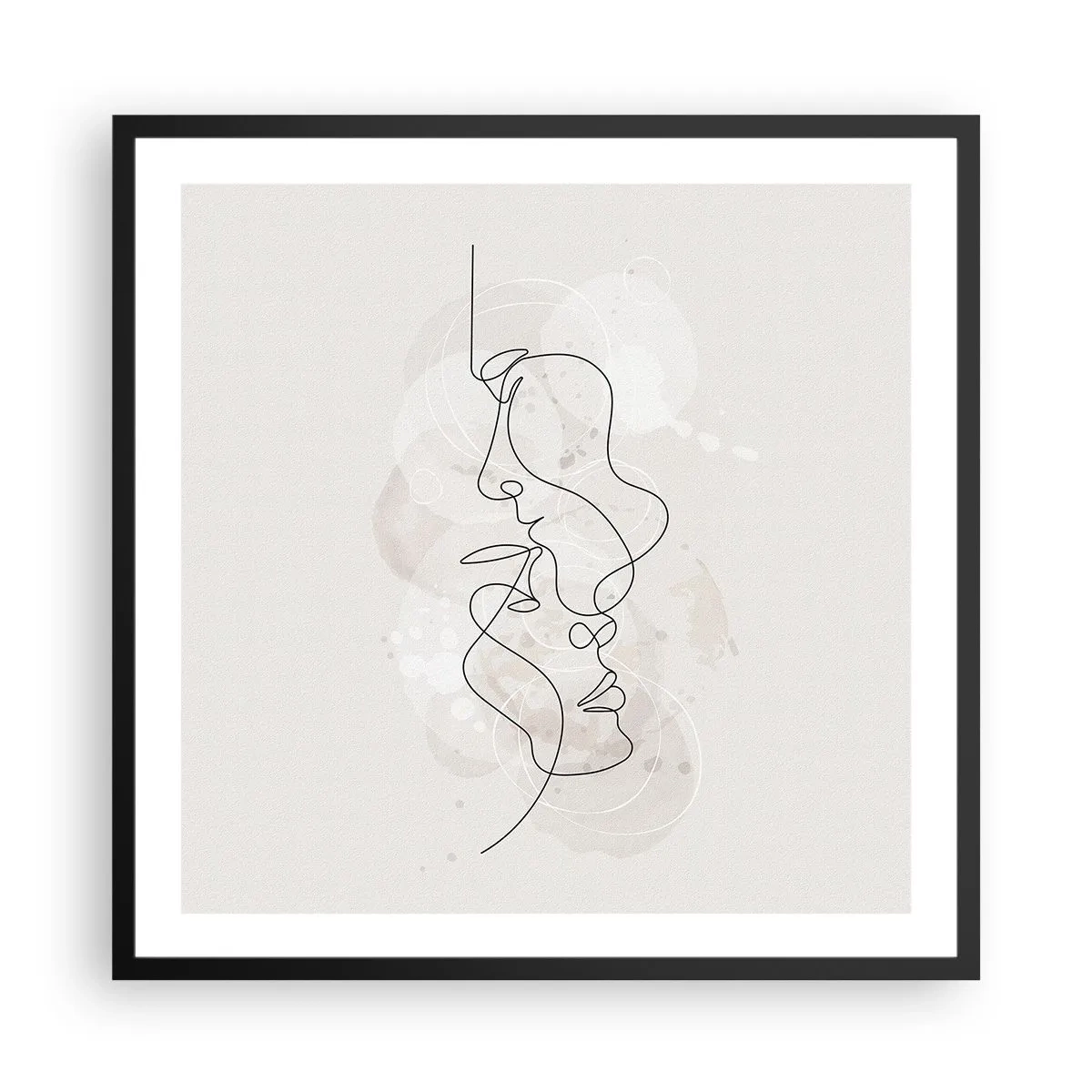 Poster în ramă neagră - Încurcați într-o îmbrățișare - 60x60 cm