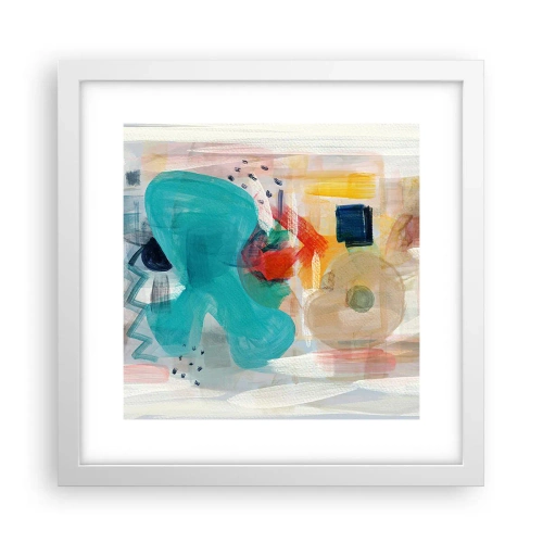 Poster în ramă albă - Joc plin de culoare - 30x30 cm