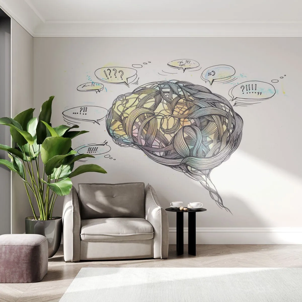 Tapet Standard Eco - Omul - marea enigmă - Abstracția, Creier, Grafică - 450x315 cm