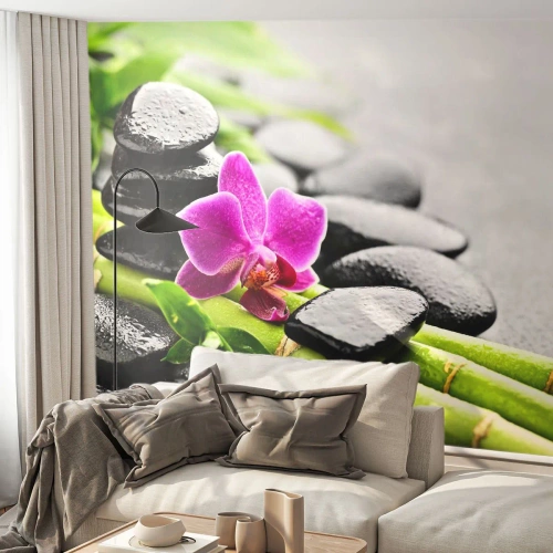 Tapet Premium Canvas - Într-un echilibru pașnic - Flori, Orhidee, Orhidee - 250x175 cm