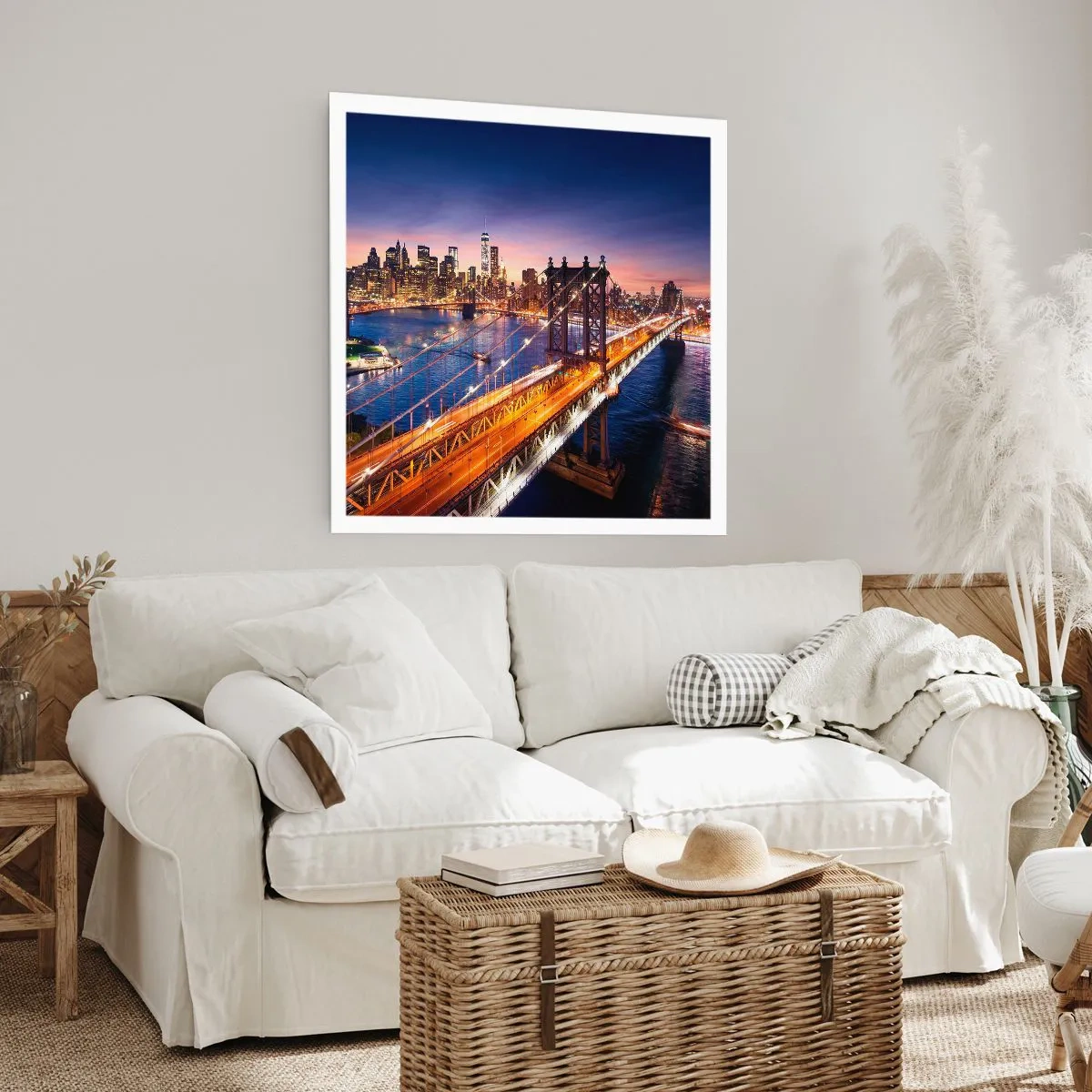 Poster - Pe un pod luminos către inima orașului - 60x60 cm