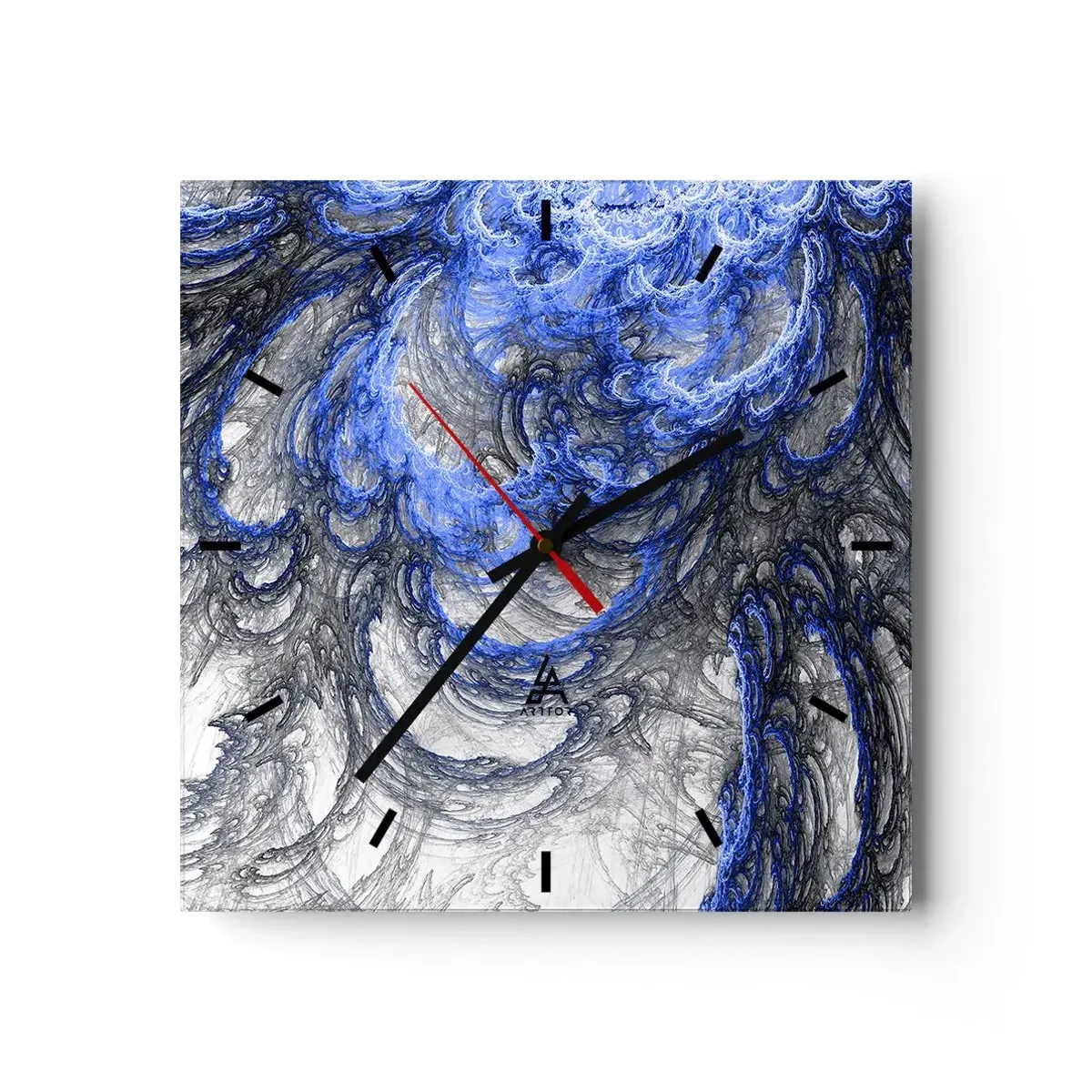 Ceas de perete - Ceas pe sticlă - Nașterea unui val - 30x30 cm