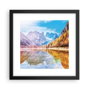 Poster în ramă neagră - Iar în munți începe toamna - 30x30 cm