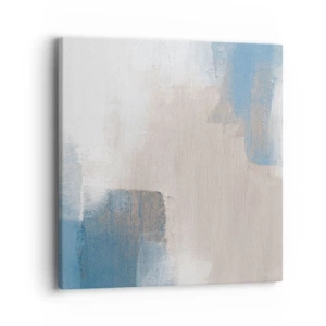 Tablou pe pânză - Abstracție roz în spatele unui voal de albastru - 40x40 cm