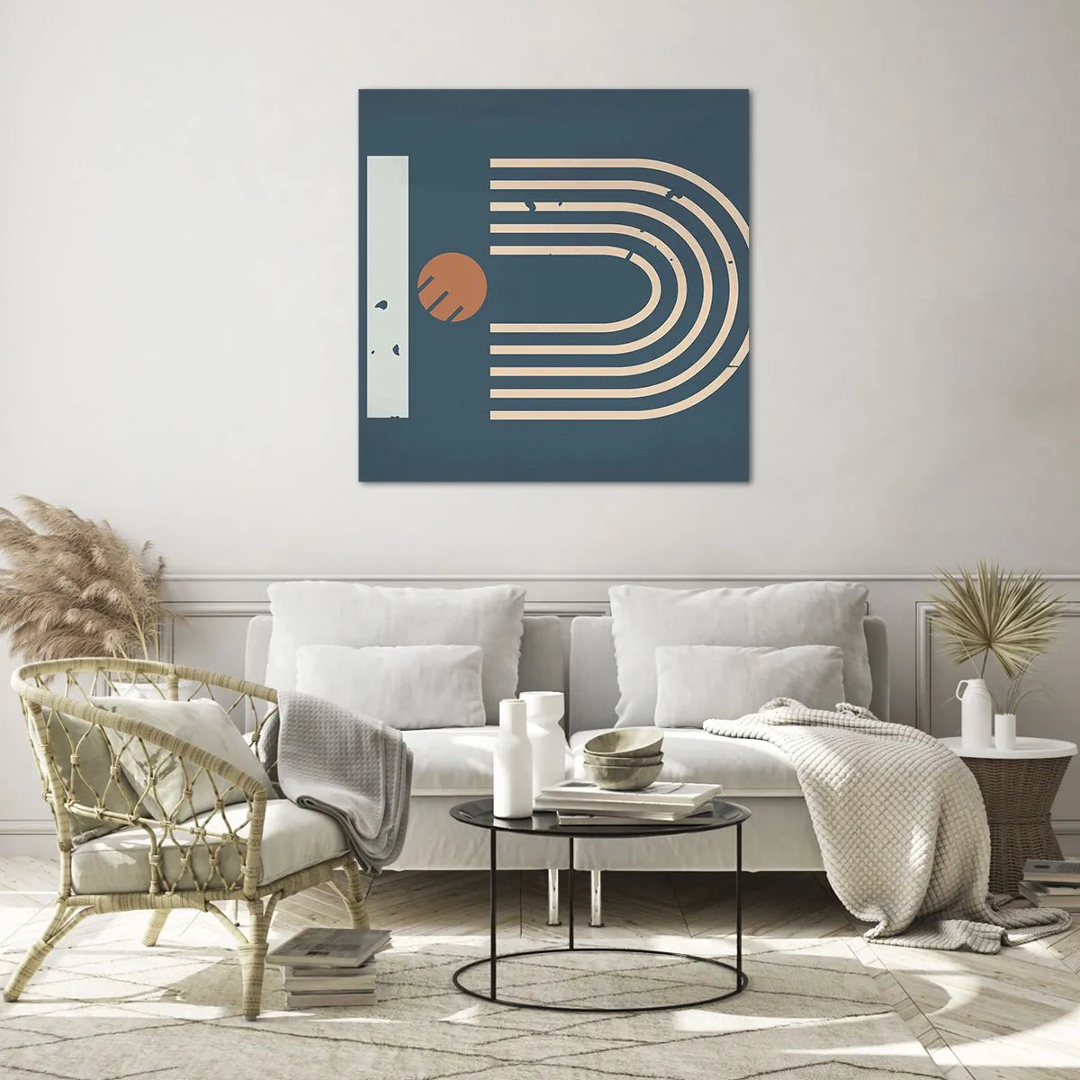 Tablou pe sticlă - Geometrie în funcție de rodie - 70x70 cm