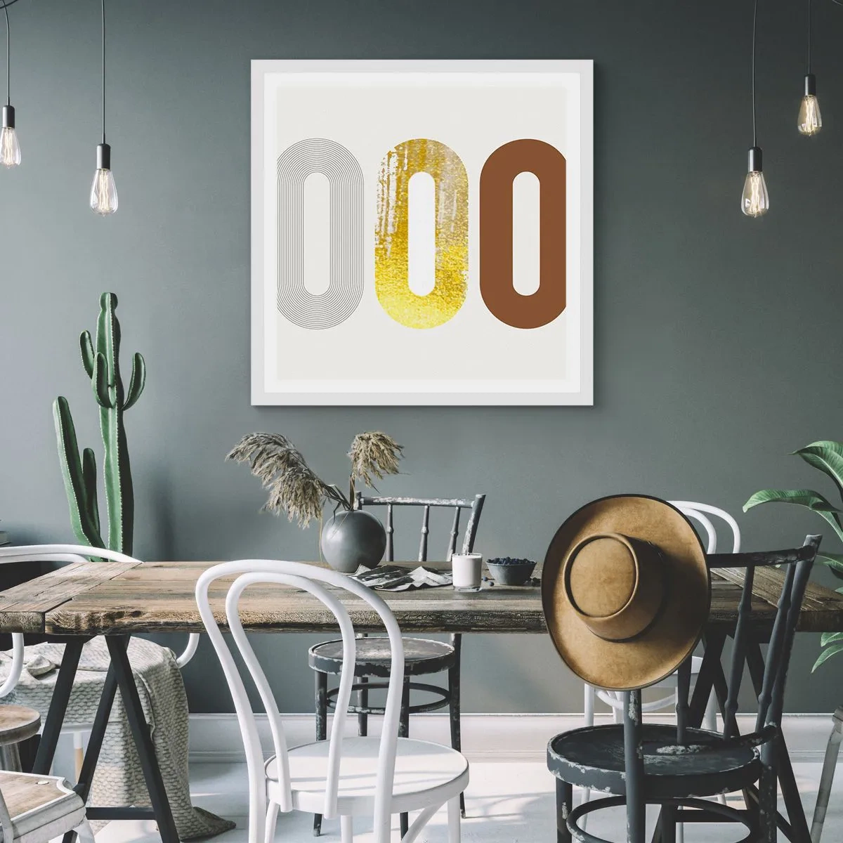 Poster în ramă albă - Ooo! - 40x40 cm
