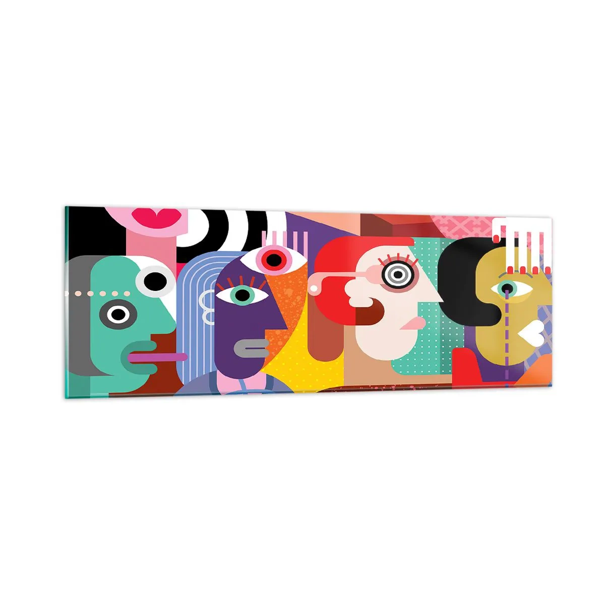 Tablou pe sticlă - Am venit de la domnul Picasso - 90x30 cm