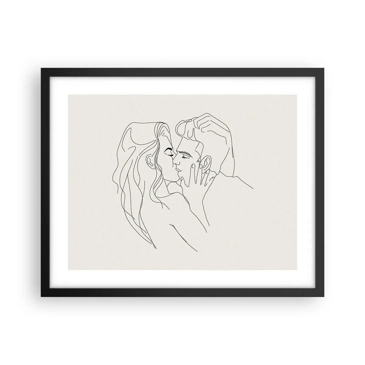 Poster în ramă neagră - Încurcați în sentimente - 50x40 cm