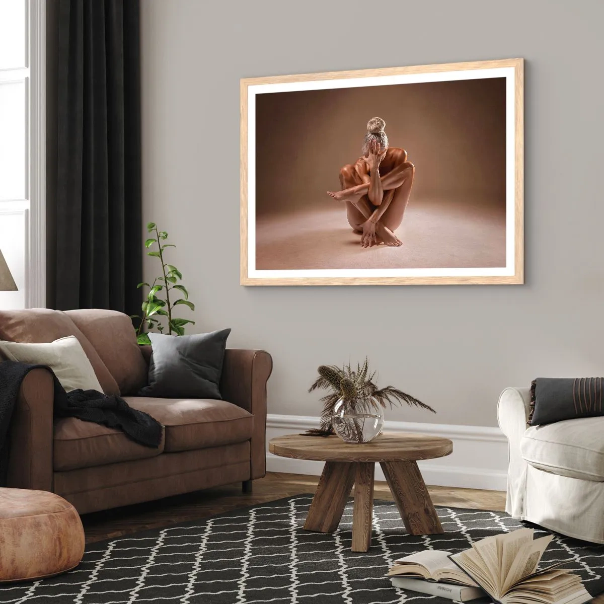 Poster în ramă de stejar deschis - Unitatea trupului și a spiritului - 40x30 cm