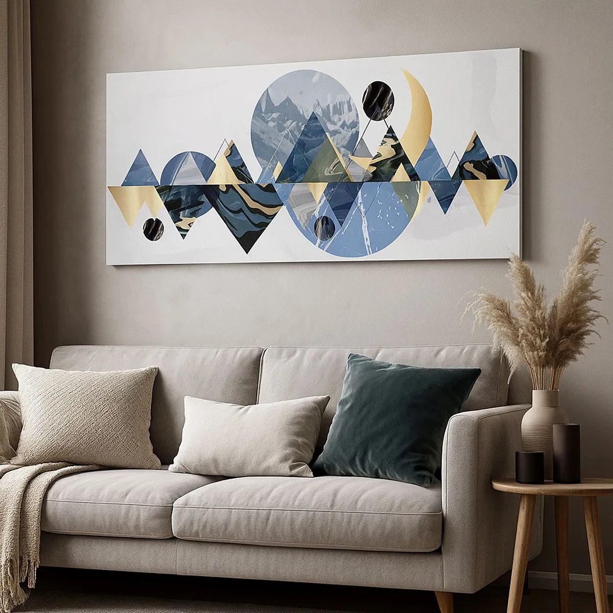 Tablou pe pânză - Peisaj geometric - 100x40 cm