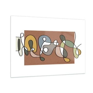 Tablou pe sticlă - Abstracția care merită un zâmbet - 100x70 cm