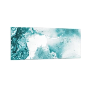 Tablou pe sticlă - Câmpii inundabile de albastru - 100x40 cm