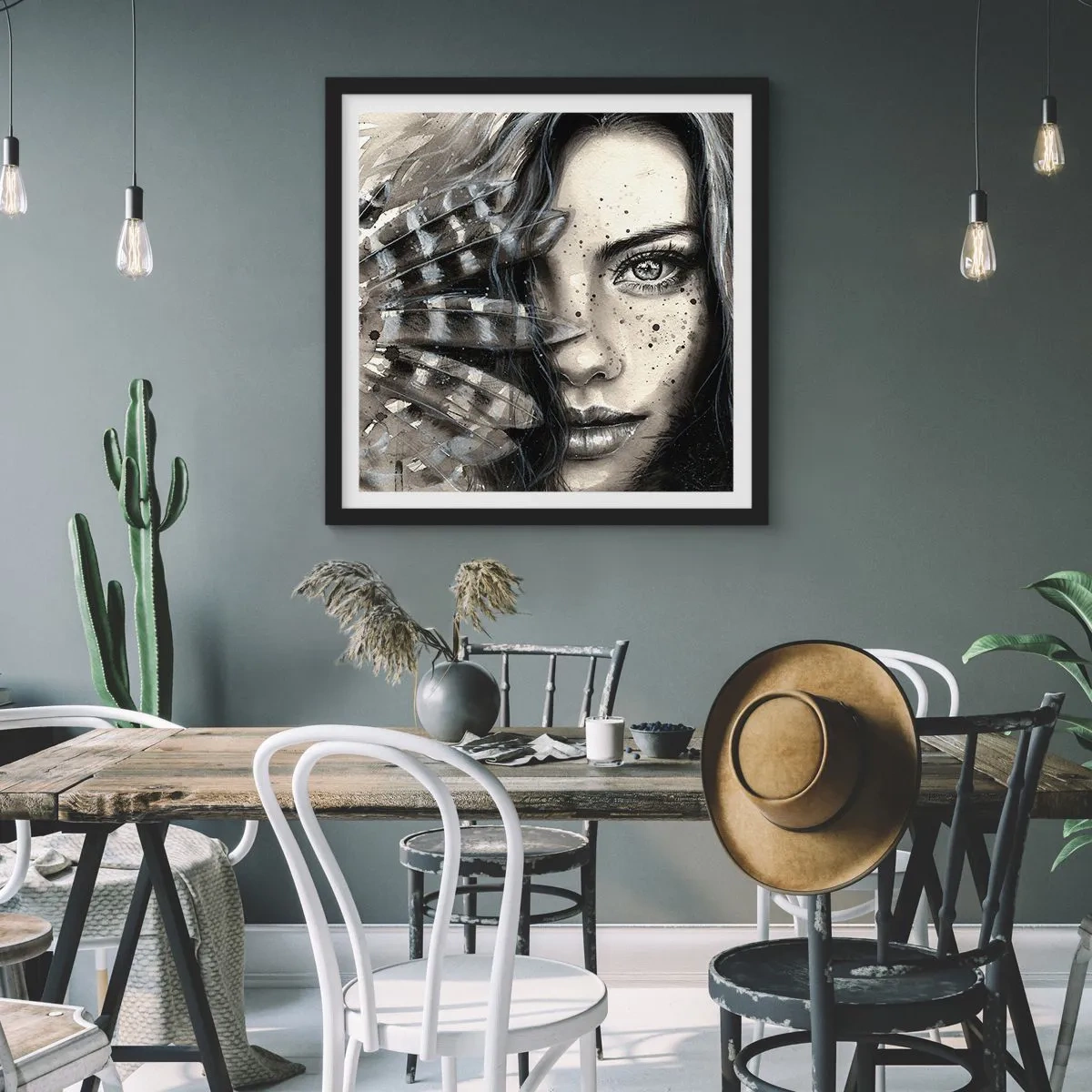 Poster în ramă neagră - Frumusețe sălbatică - 30x30 cm
