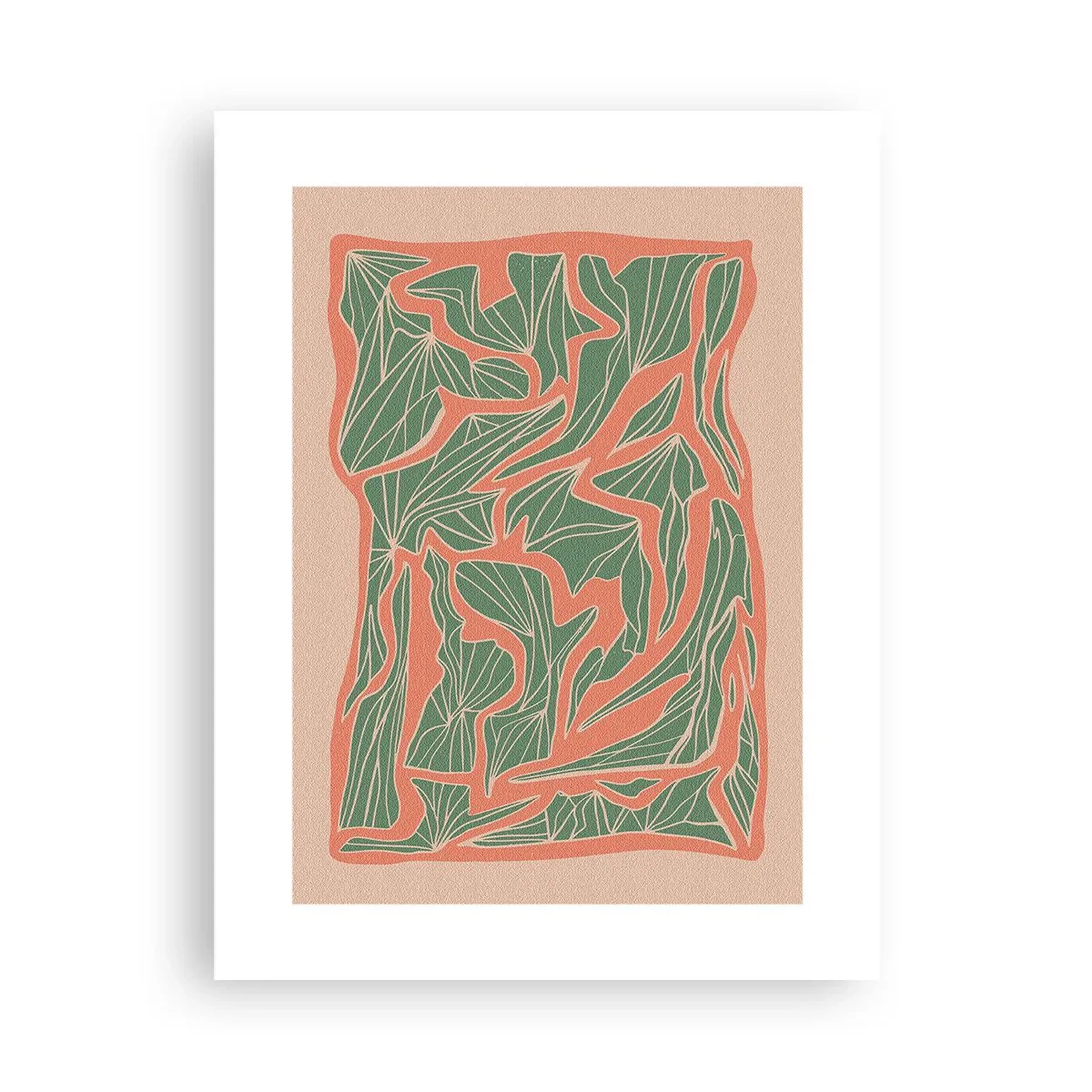 Poster - Lupta dintre coral și verde - 30x40 cm
