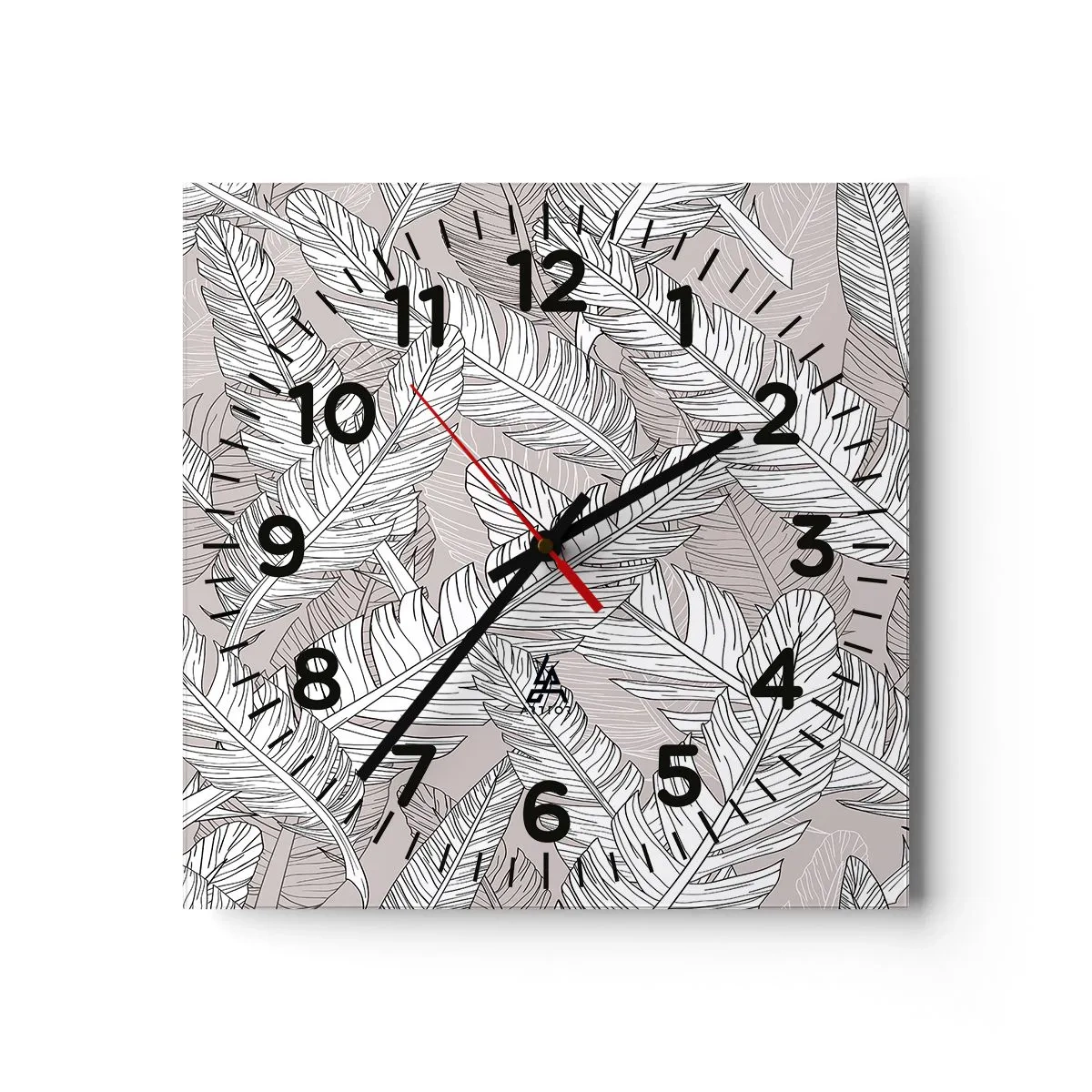 Ceas de perete - Ceas pe sticlă - Vijelie cu pene - 40x40 cm