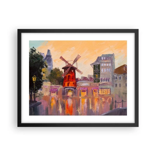Poster în ramă neagră - Icoane pariziene - Moulin Rouge - 50x40 cm