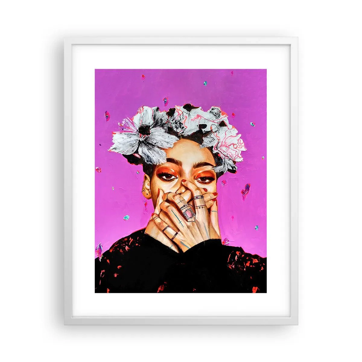 Poster în ramă albă - Un pic nebună - 40x50 cm