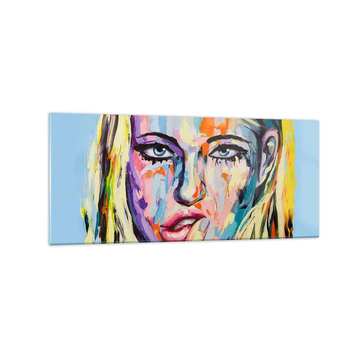 Tablou pe sticlă - Privește-o drept în ochi - 120x50 cm