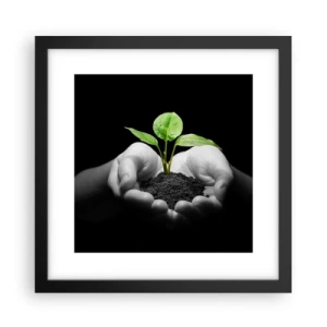 Poster în ramă neagră - Iubesc natura, o protejez - 30x30 cm