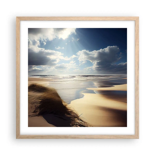 Poster în ramă de stejar deschis - Plajă sălbatică - 50x50 cm