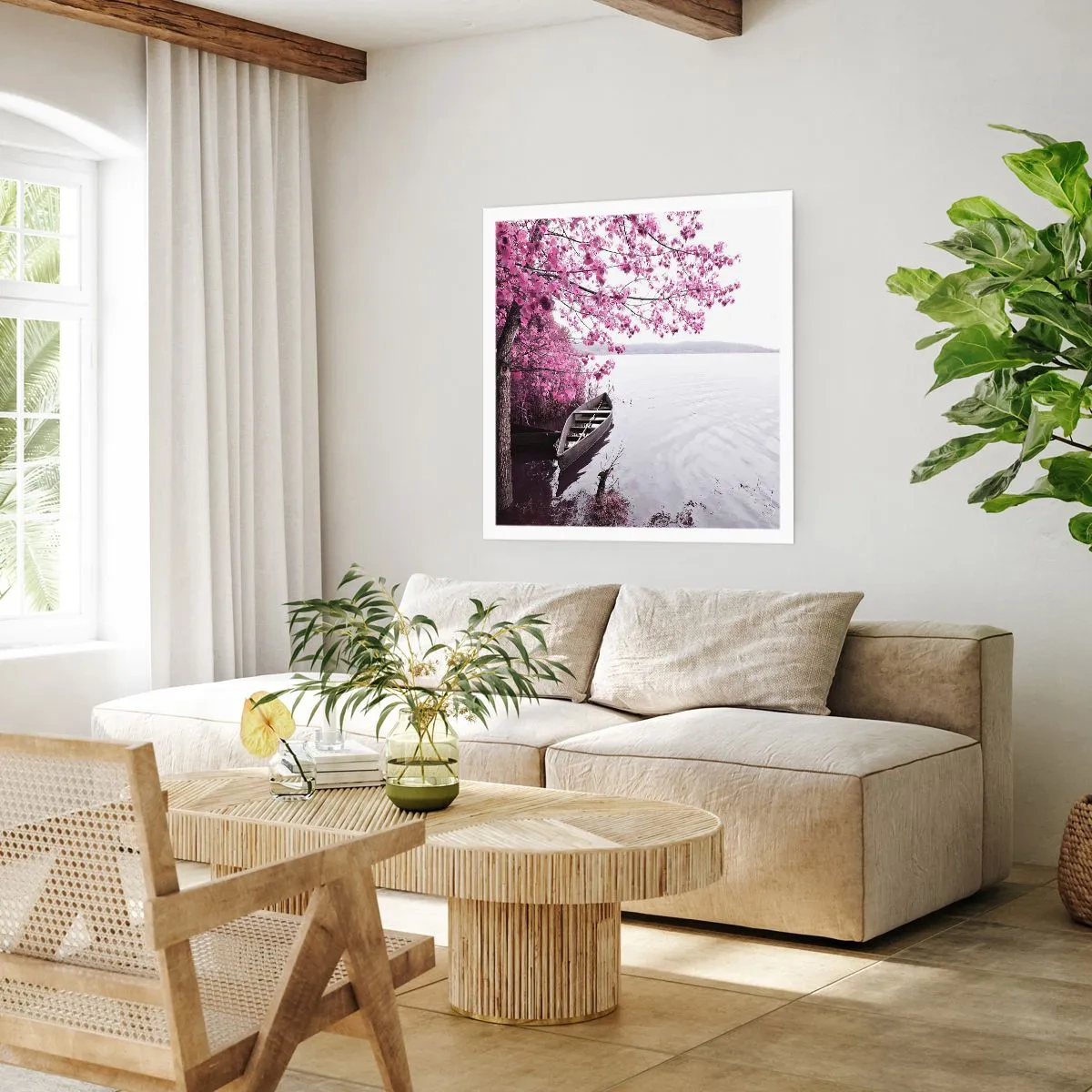 Poster - În tăcerea roz - 40x40 cm