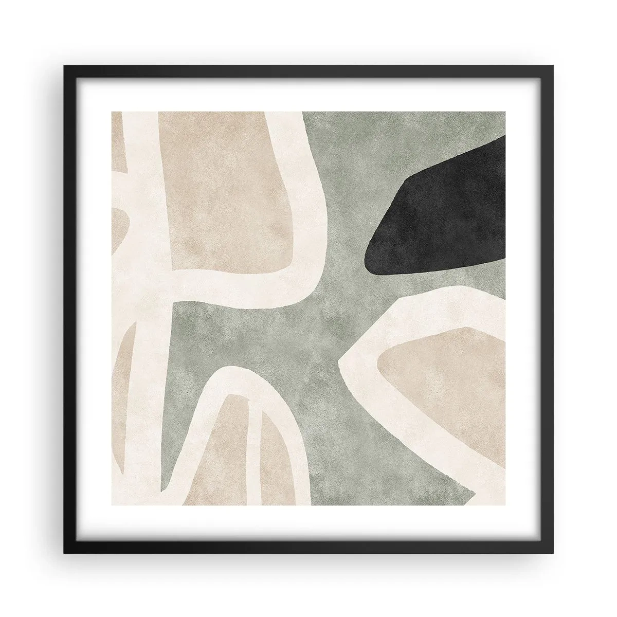 Poster în ramă neagră - Compoziție cu motiv negru - 50x50 cm