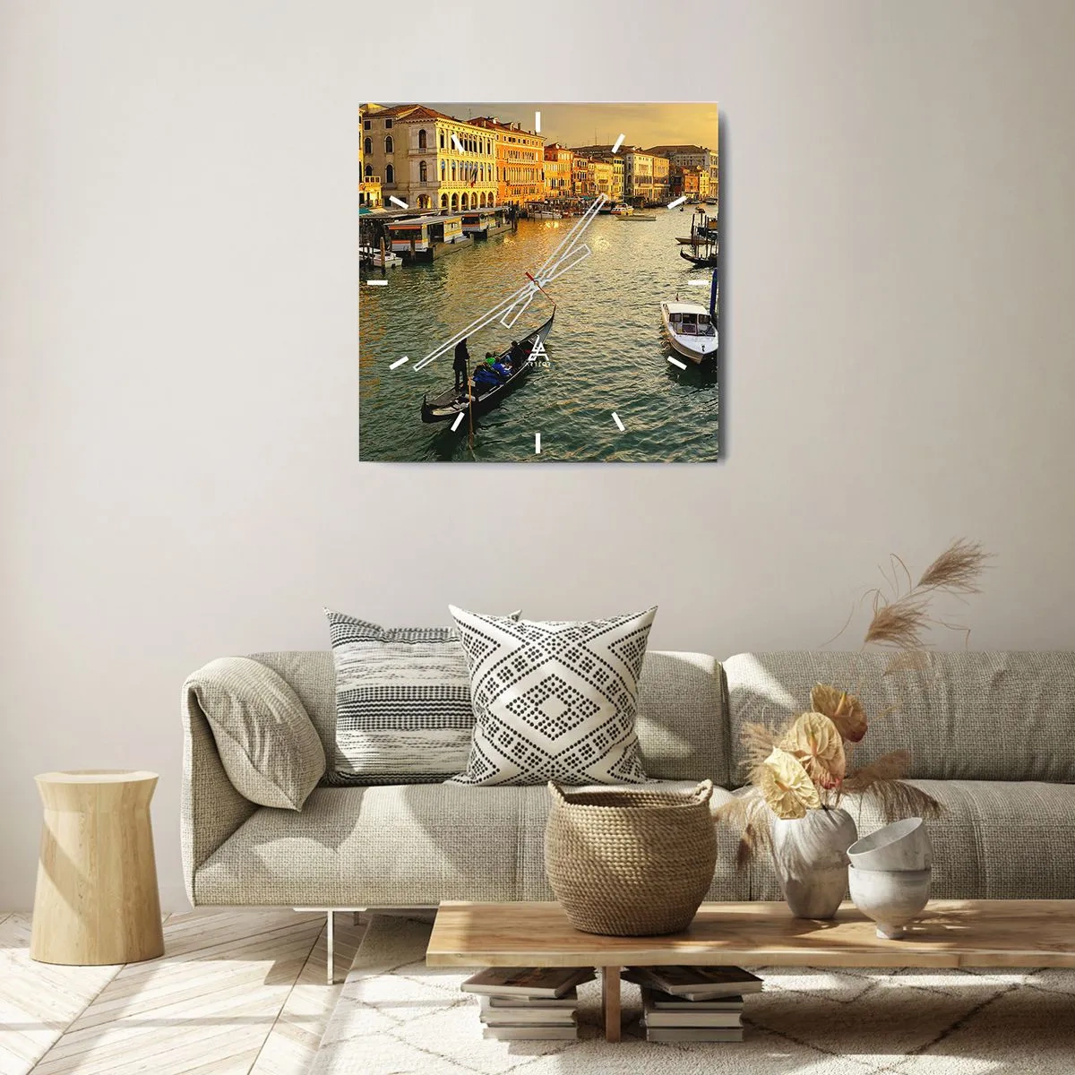 Ceas de perete - Ceas pe sticlă - Pe partea însorită a străzii - 30x30 cm