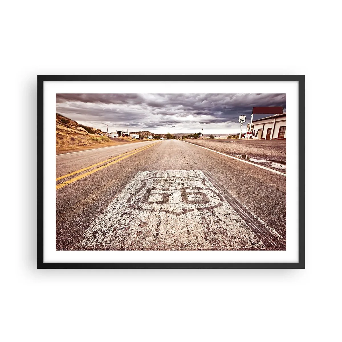 Poster în ramă neagră - Mother Road - o legendă americană - 70x50 cm