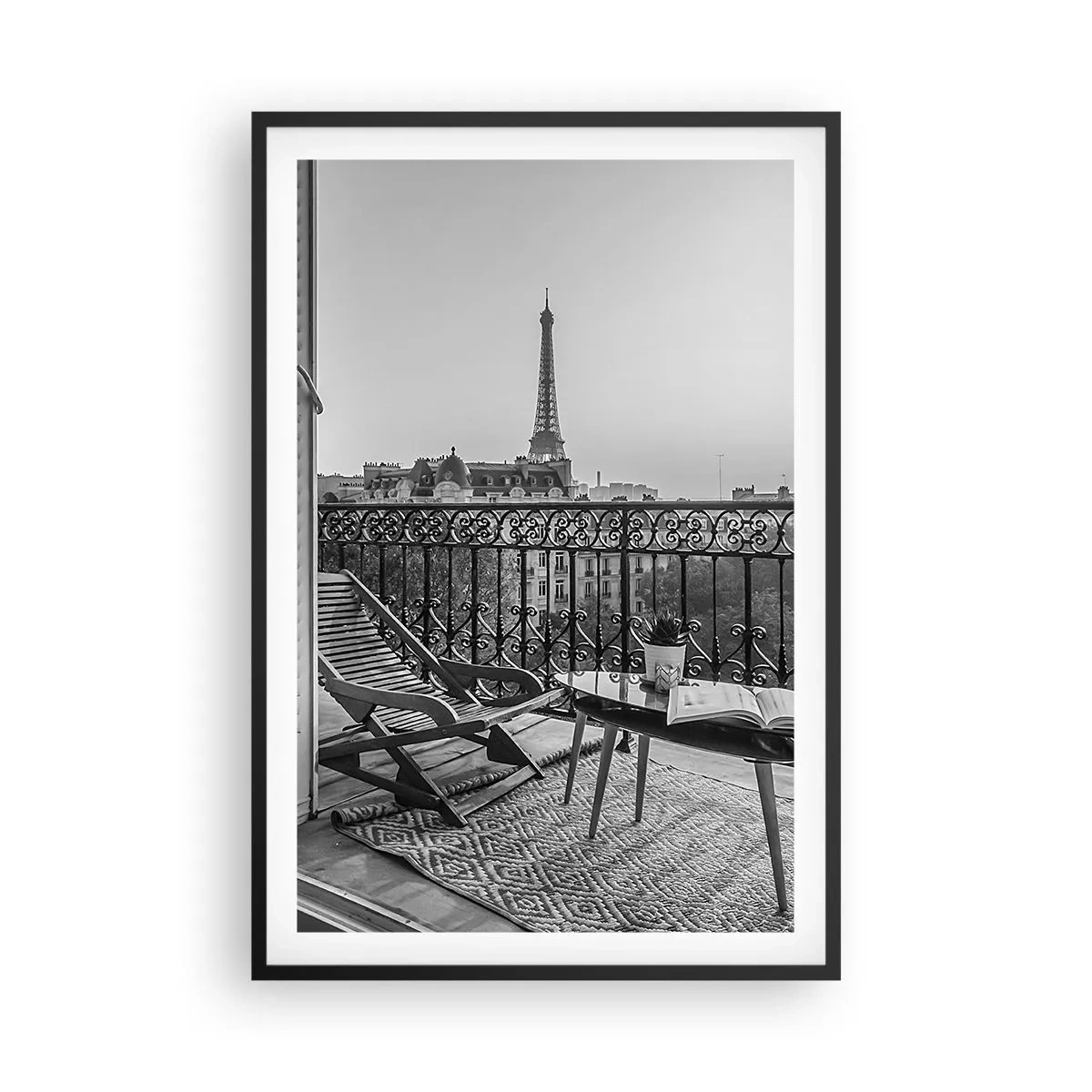 Poster în ramă neagră - După-amiază pariziană - 61x91 cm