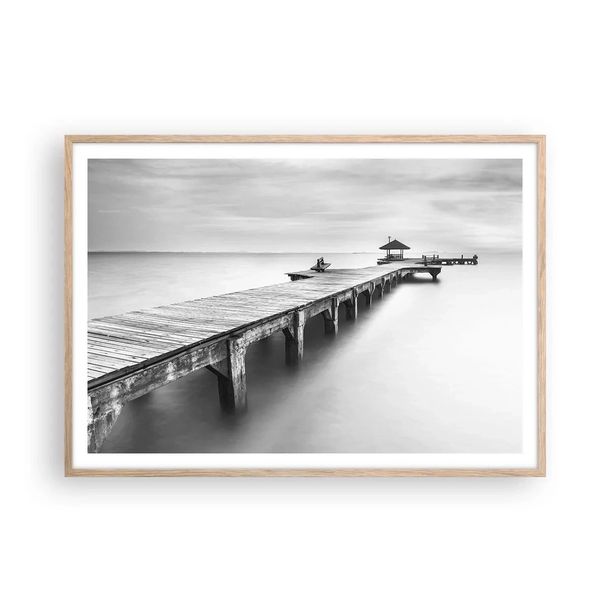 Poster în ramă de stejar deschis - În depărtare - 100x70 cm