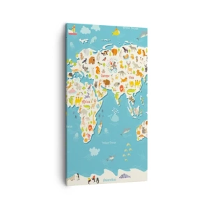 Tablou pe pânză - Noi iubim întreaga lume - 45x80 cm