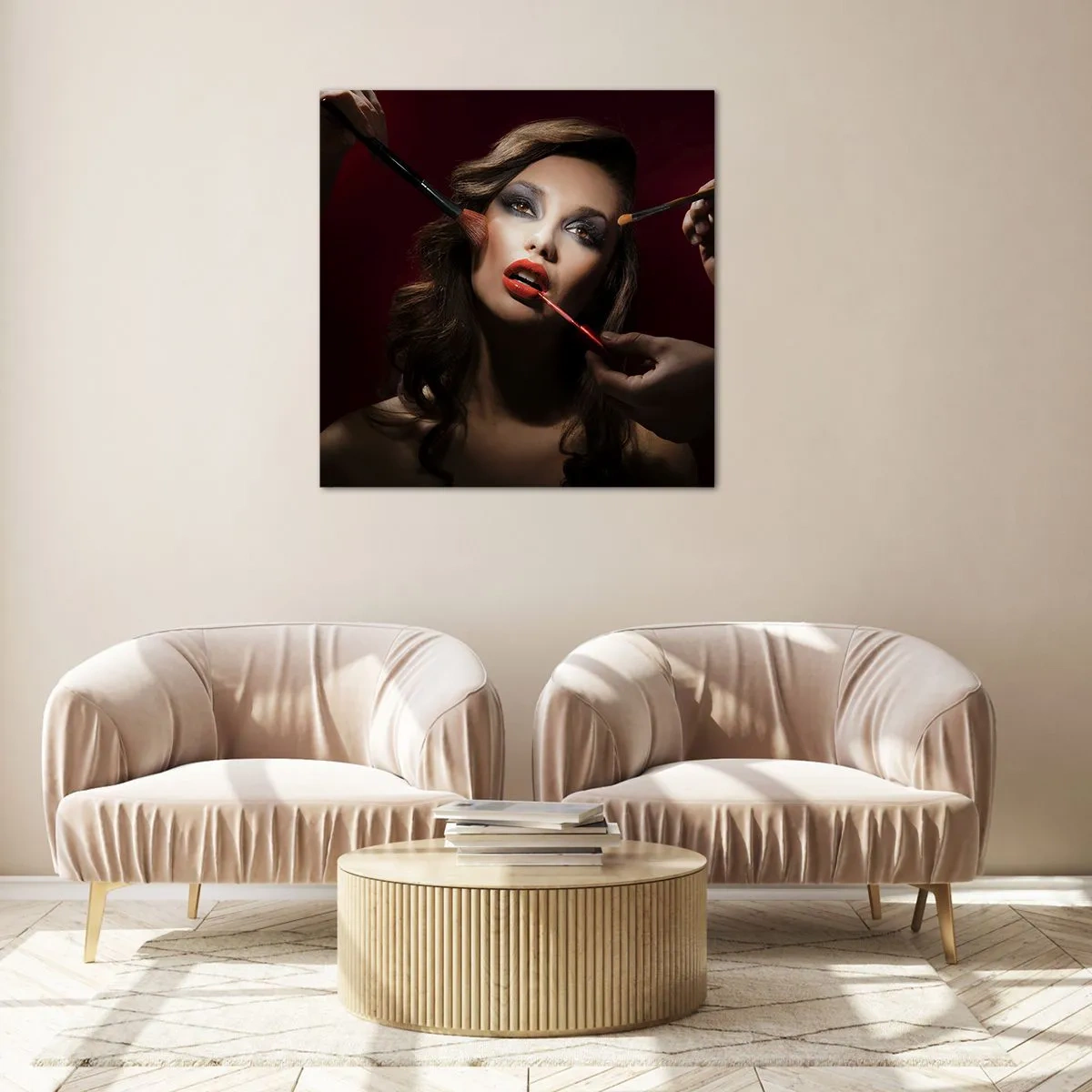 Tablou pe sticlă - Frumoasă visătoare - 40x40 cm