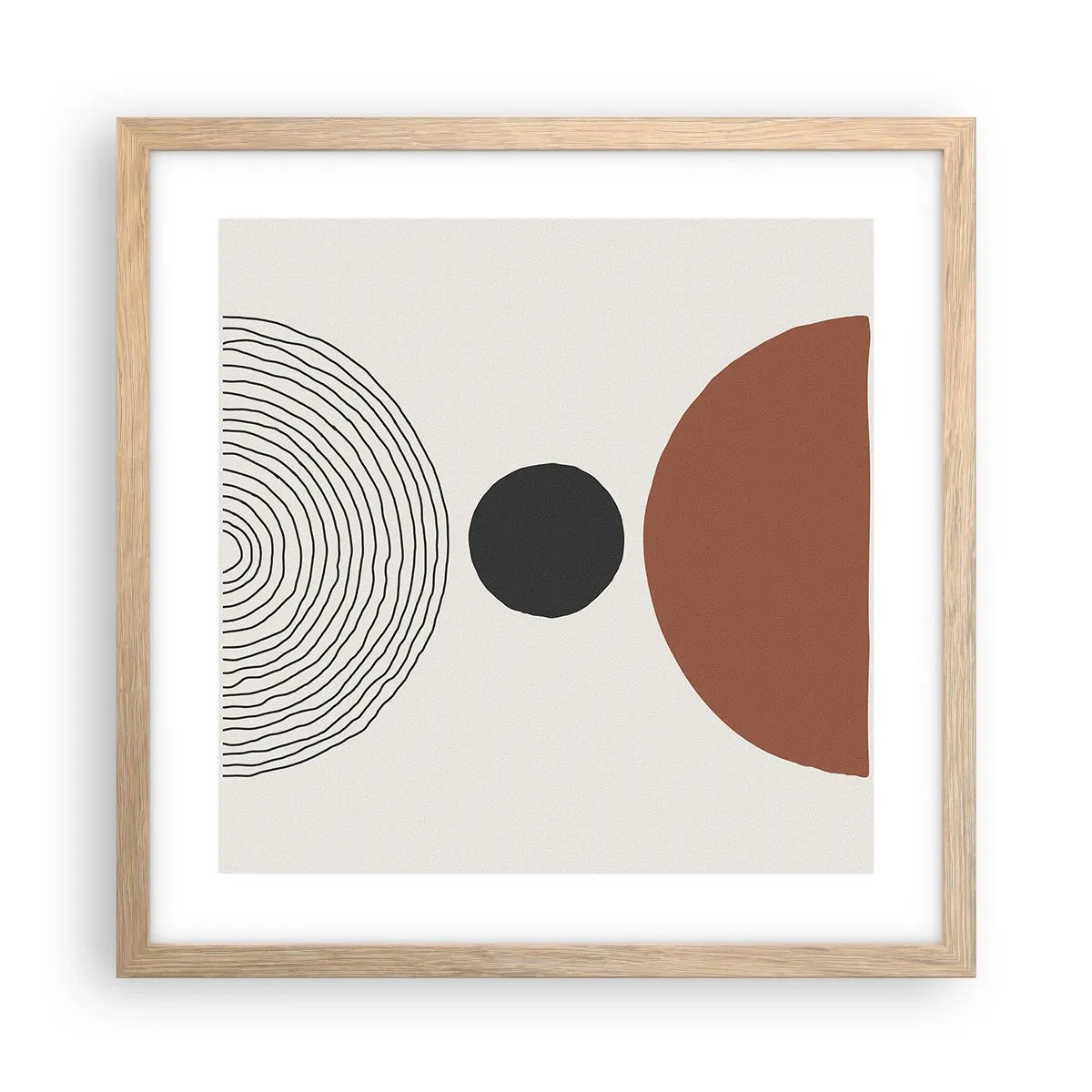 Poster în ramă de stejar deschis - În centrul atenției - 40x40 cm