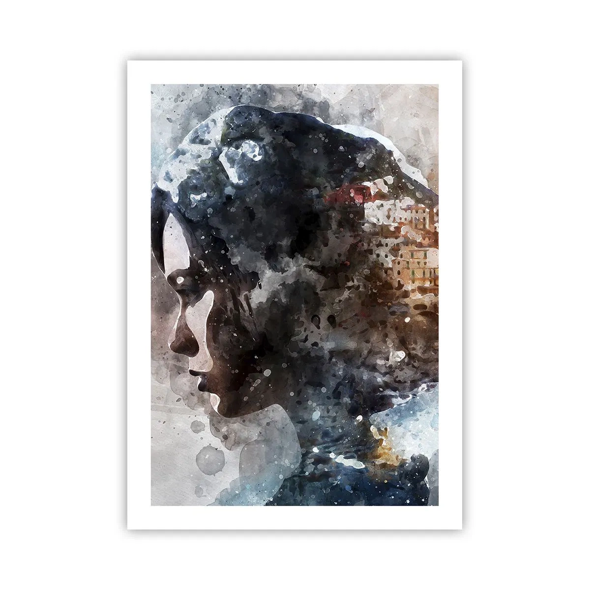 Poster - Povestea unei fete cu un oraș în fundal - 50x70 cm