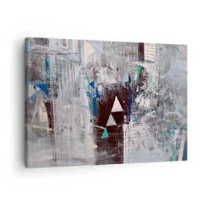 Tablou pe pânză Canvas - Compoziție abstractă cu triunghiuri și modele geometrice - 70x50cm - Ordinea superioară a triunghiurilor - Decorațiune modernă pentru perete pentru living și dormitor ARTTOR