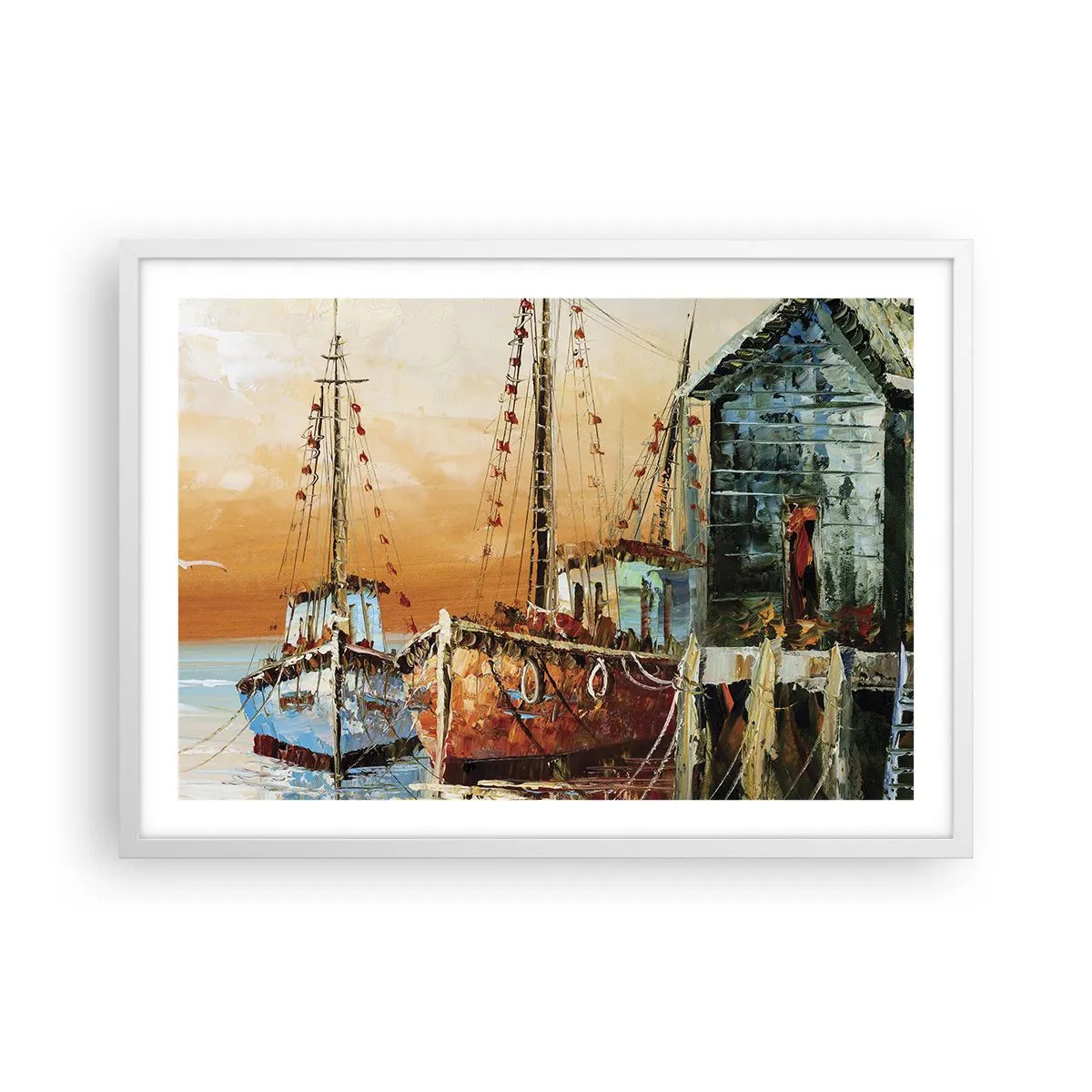 Poster în ramă albă - Întoarcere pașnică - 70x50 cm