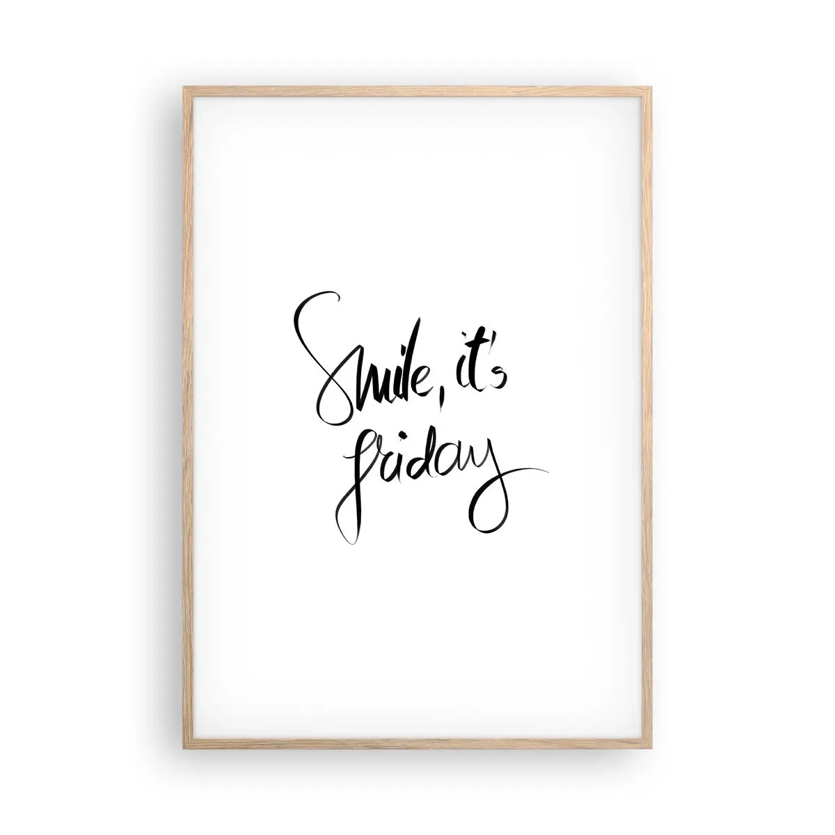 Poster în ramă de stejar deschis - Bucurie adevărată - 70x100 cm