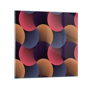 Tablou pe sticlă - Într-un ritm de cerc - 40x40 cm