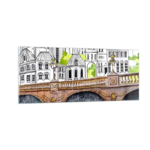 Tablou pe sticlă - Orașul frumos ca o pictură - 100x40 cm