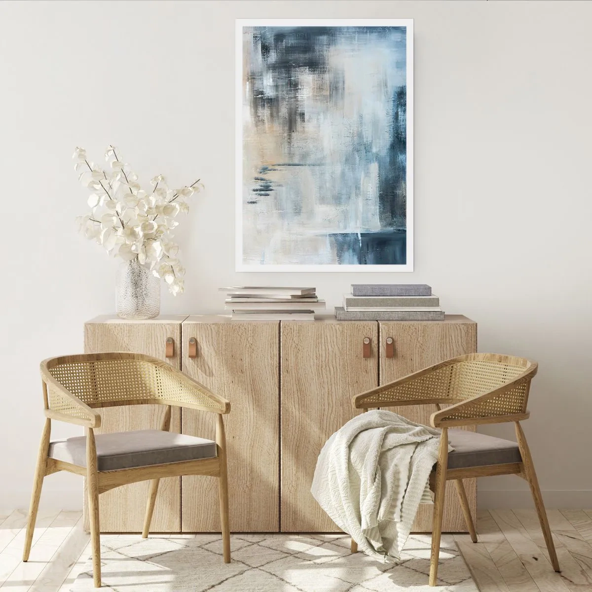 Poster - În spatele unui voal albastru - 70x100 cm