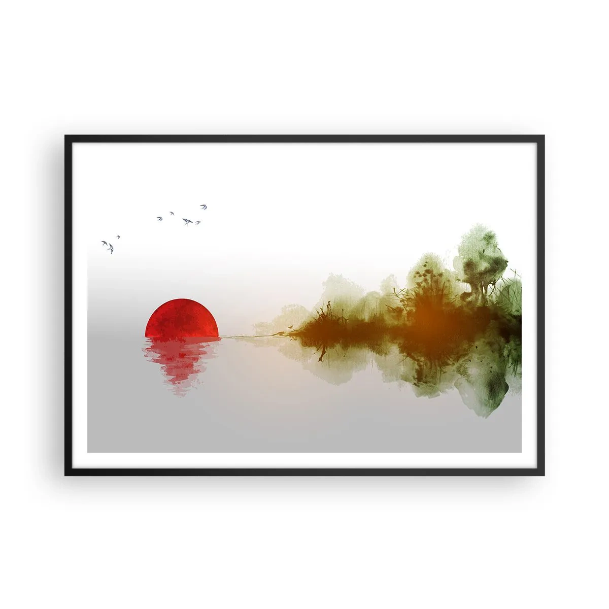 Poster în ramă neagră - Promisiune de liniște - 100x70 cm