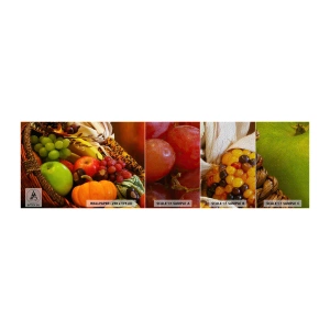 Mostră tapet Premium Sand - Coșul de recoltă - Gastronomie, Fructe, Legume - 100x30 cm