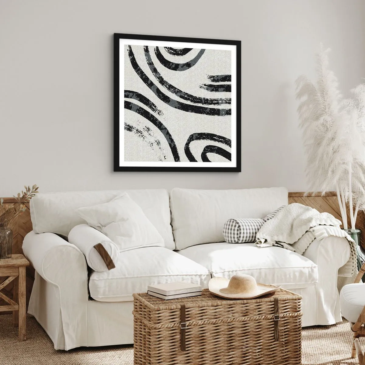 Poster în ramă neagră - Pe jumătate oprit - 40x40 cm