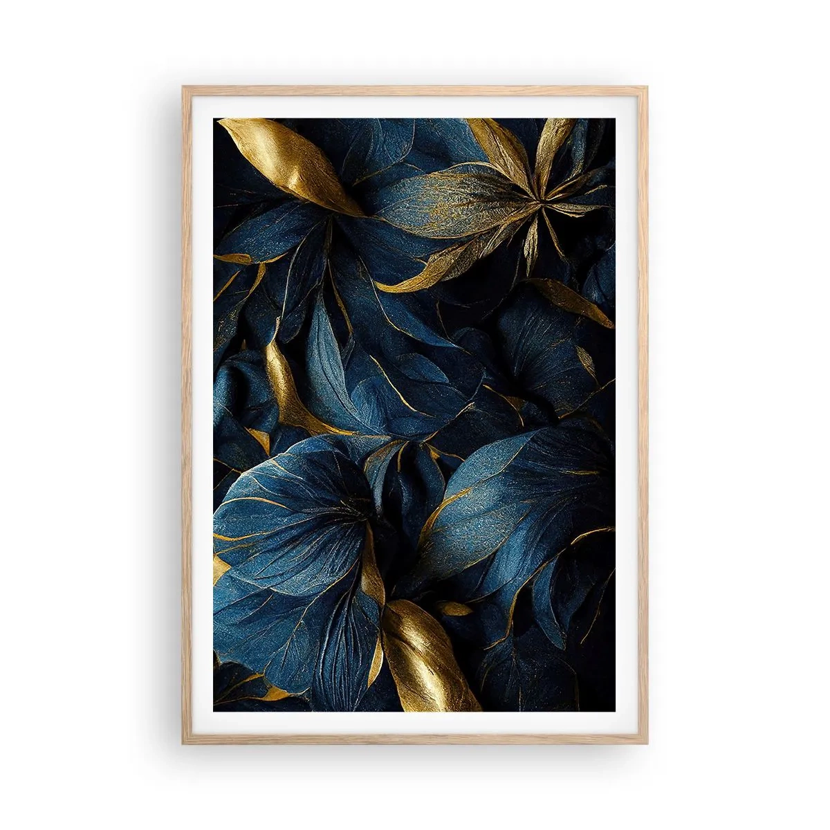 Poster în ramă de stejar deschis - Căptușită cu aur - 70x100 cm