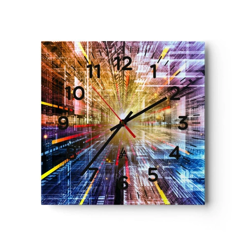 Ceas de perete - Ceas pe sticlă - Coridor luminos - 40x40 cm
