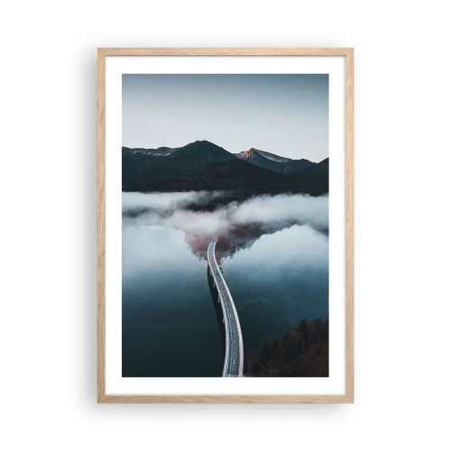 Poster în ramă de stejar deschis - Peste o apă netedă ca o oglindă - 50x70 cm