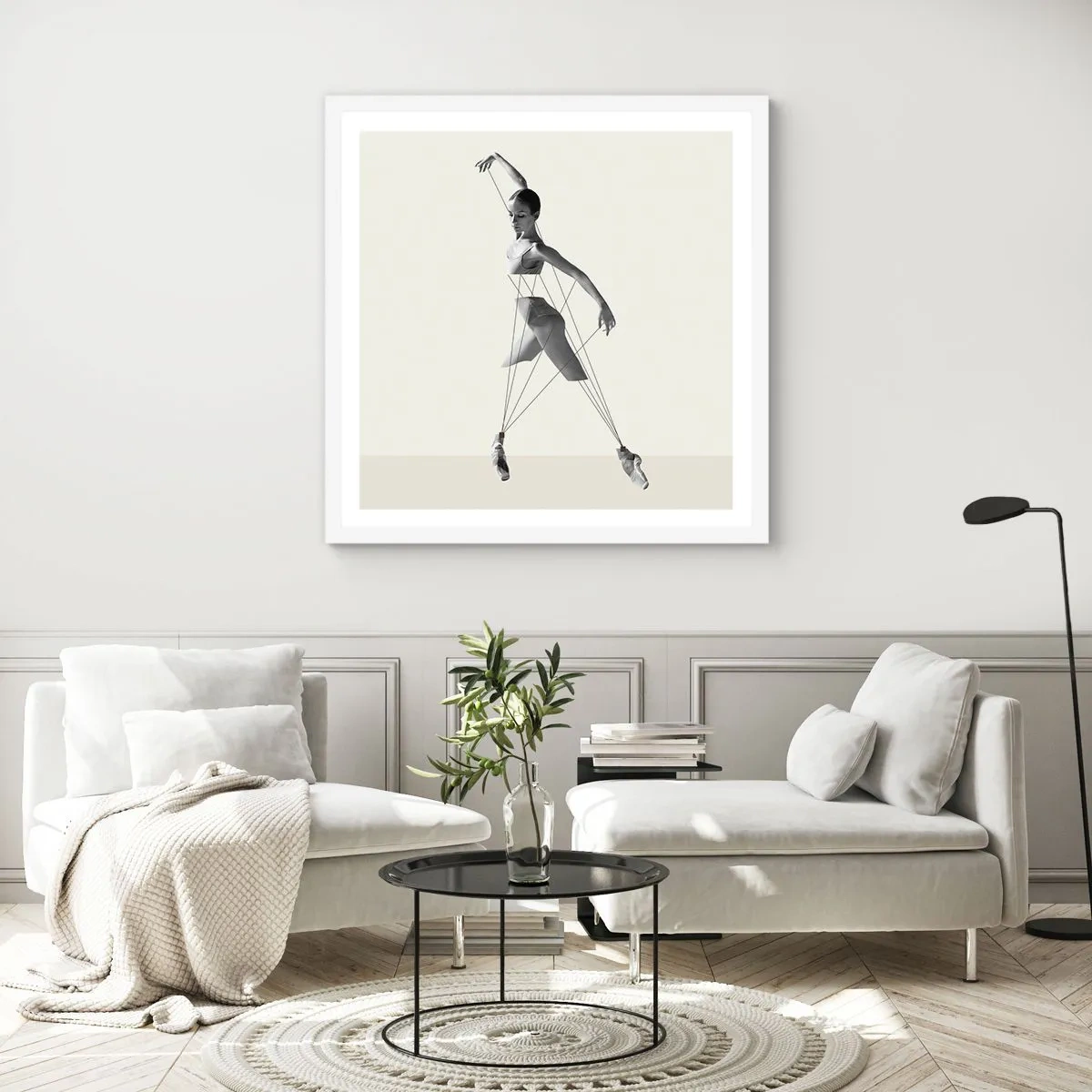 Poster în ramă albă - Într-un teatru de lumină - 60x60 cm