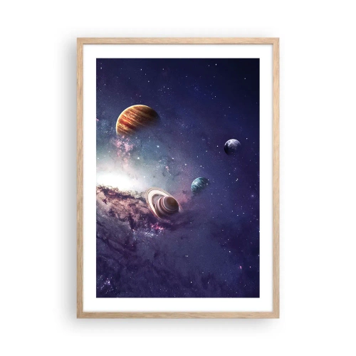 Poster în ramă de stejar deschis - Sistemul de dans solar - 50x70 cm